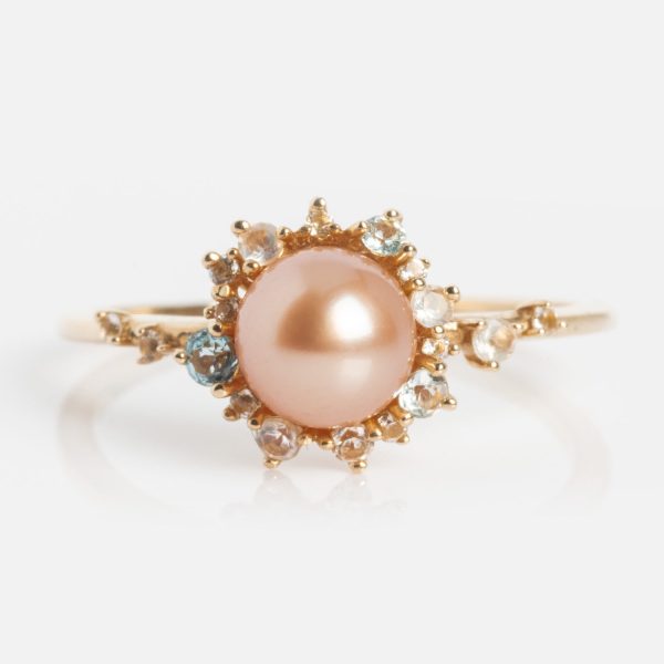 14k Pastel Pink Pearl Statement Ring Supply