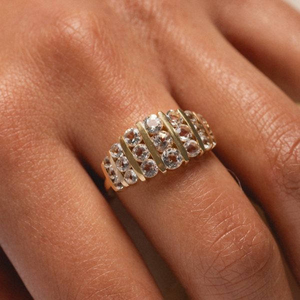 14k Regal White Topaz Statement Ring on Sale - Image 2