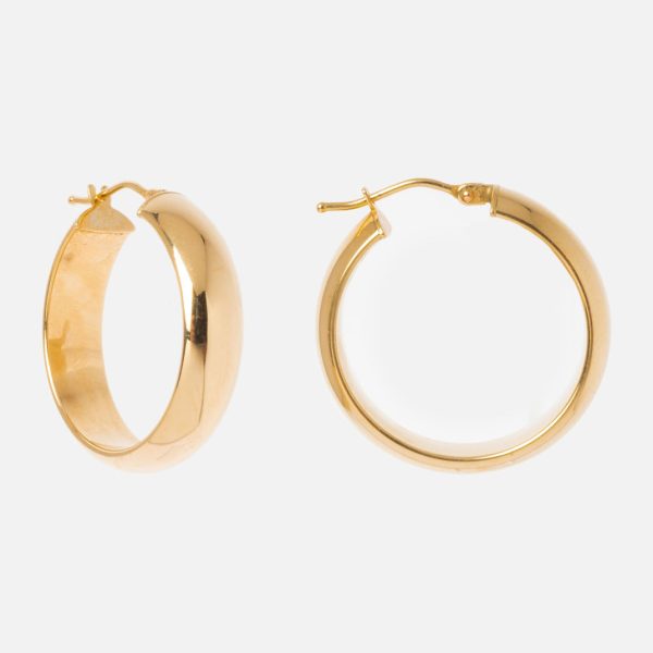 Solid Gold Medium Hollow Hoops Online Sale