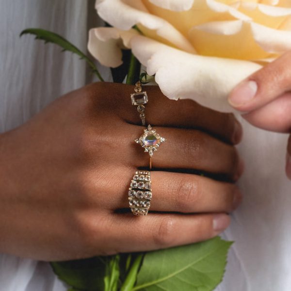 14k Regal White Topaz Statement Ring on Sale - Image 4
