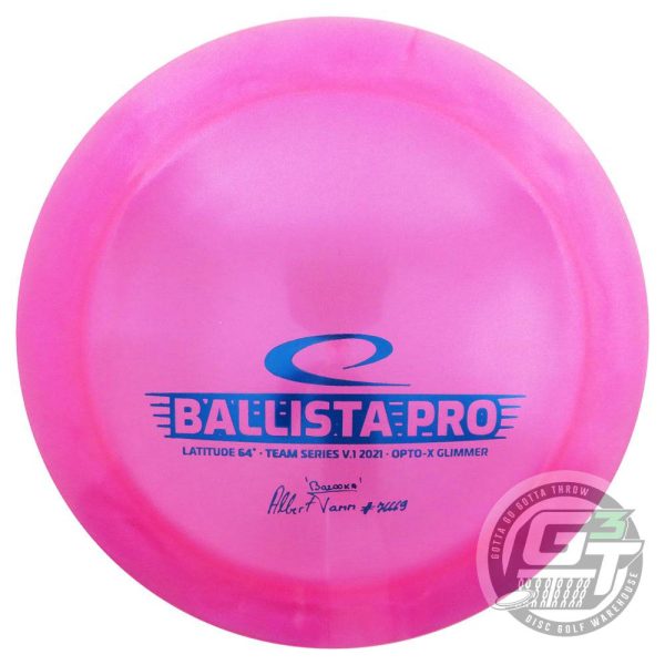 Latitude 64 Limited Edition 2021 Team Series Albert Tamm Glimmer Opto-X Ballista Pro Distance Driver Golf Disc For Sale
